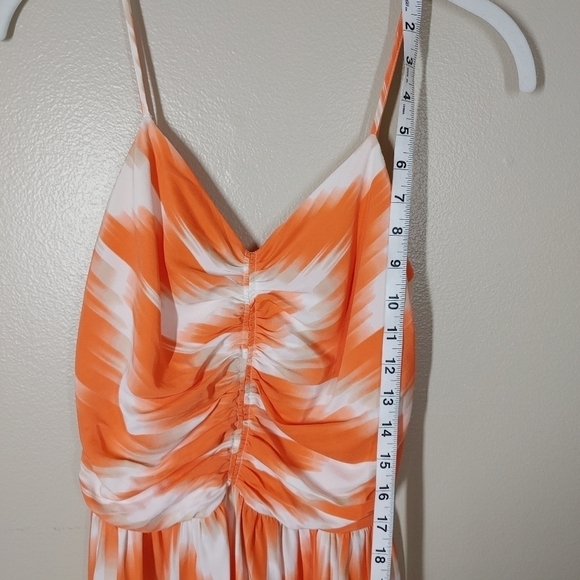 Taylor Orange Print Silk Dress Medium - Picture 5 of 13